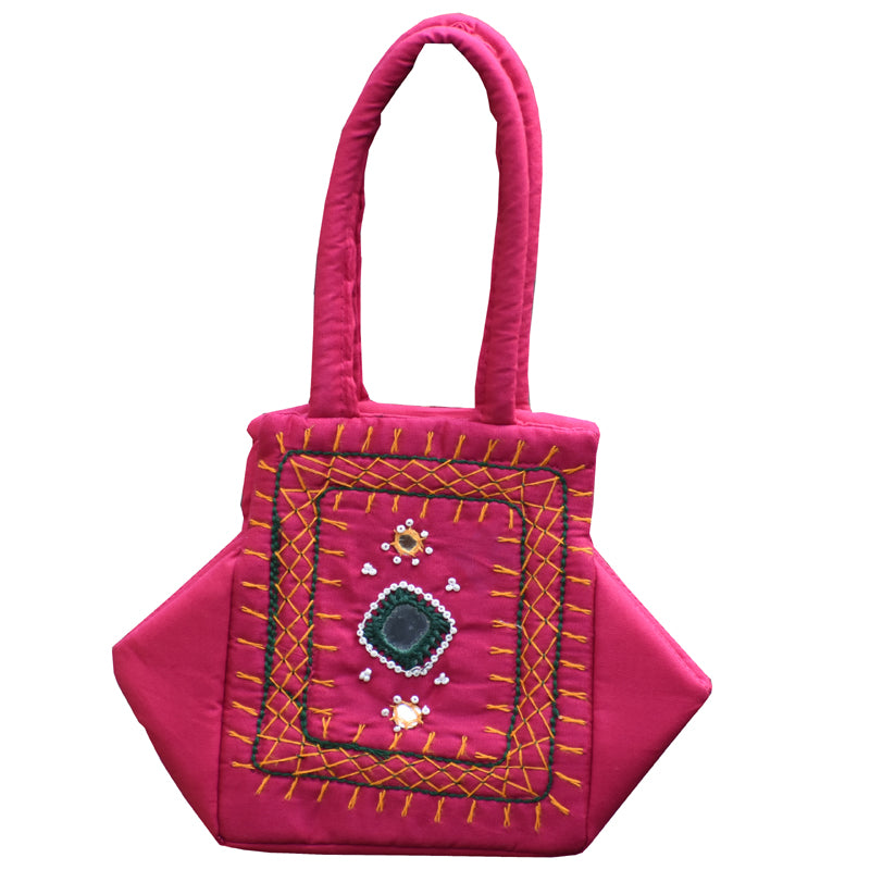 Applique Handbag With Mobile Cover