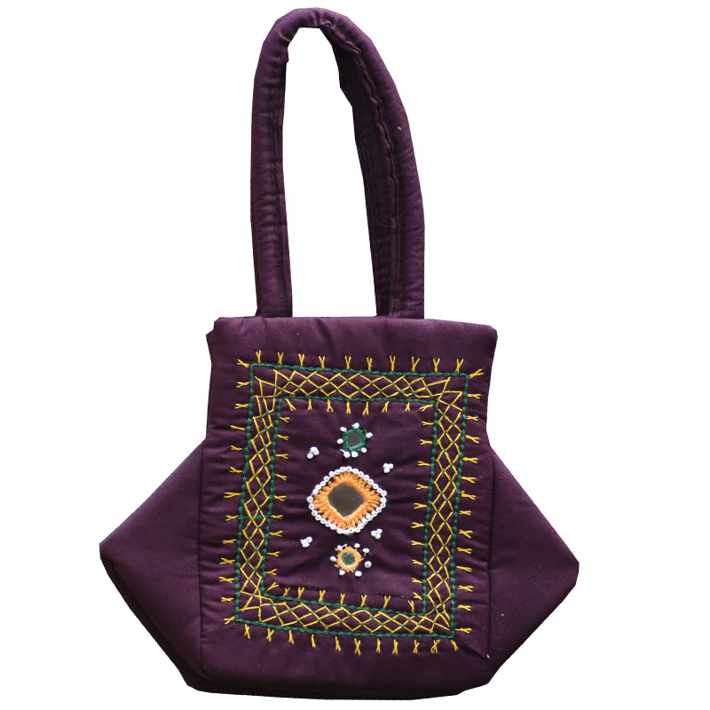 Applique Handbag With Mobile Cover
